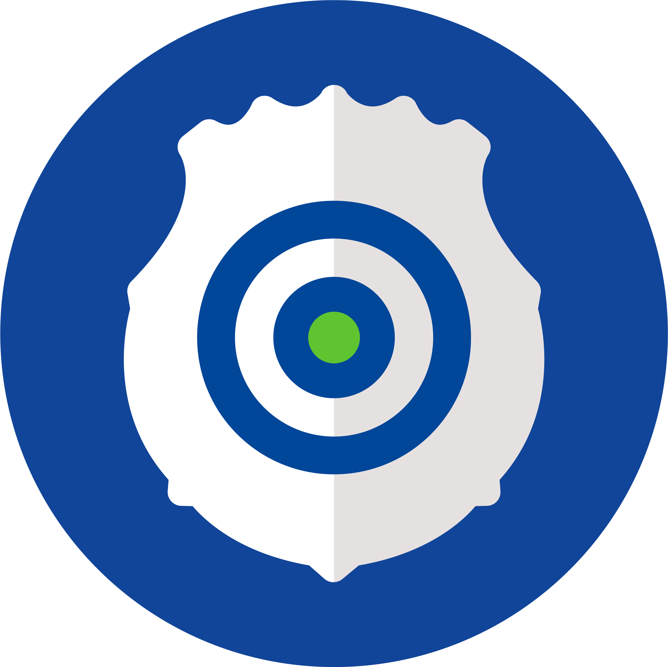 Shield and target icon representing safety and precision.
