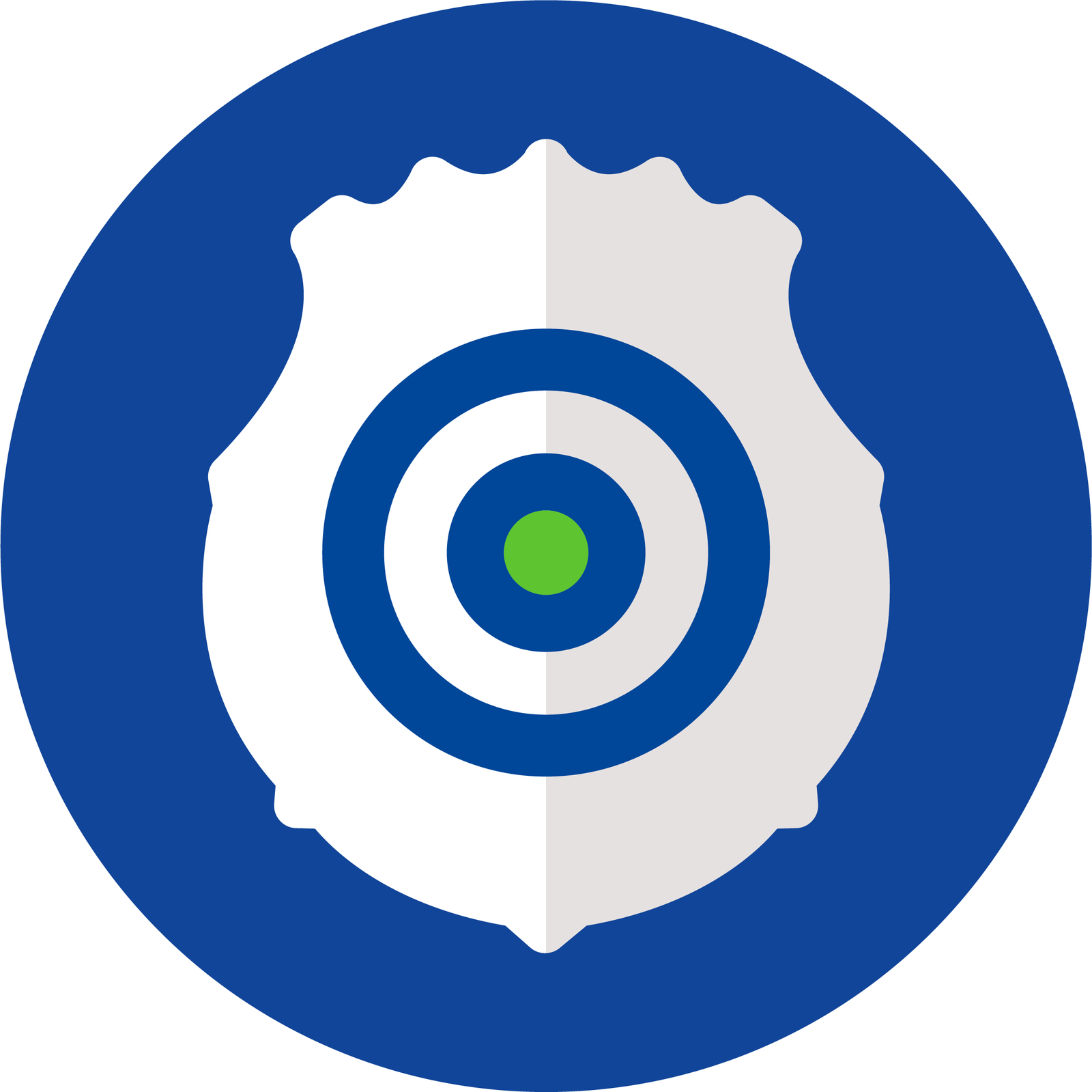 Shield and target icon representing safety and precision.
