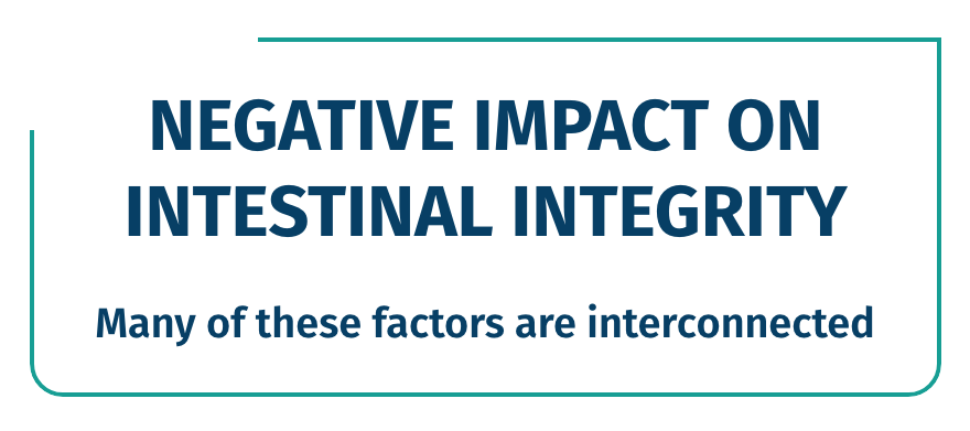 Negative impact on intestinal integrity