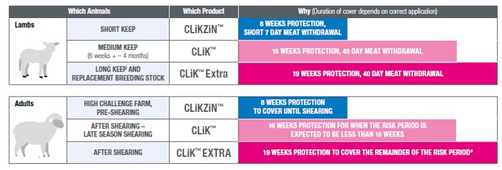 CLiK portfolio treatment table