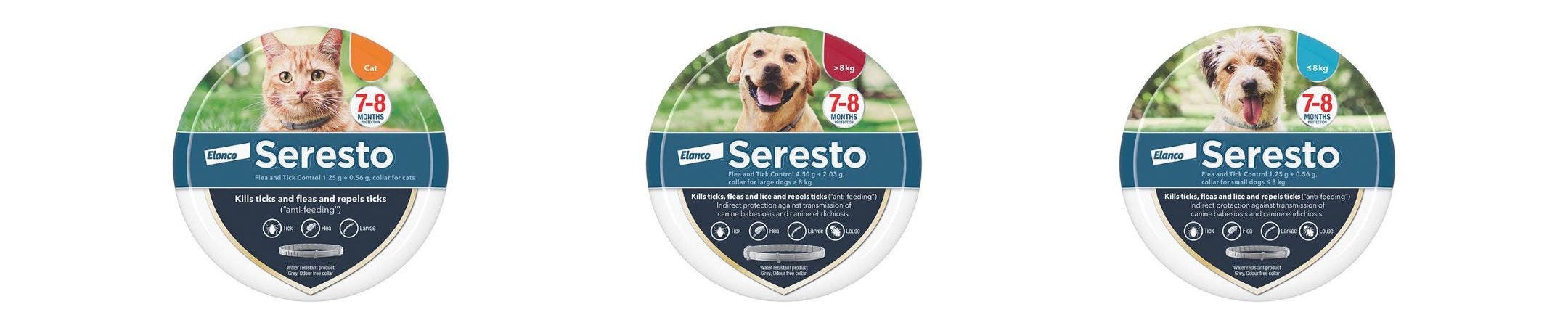 Seresto Flea and Tick Control Collar pack shots