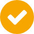 White tick in an orange circle