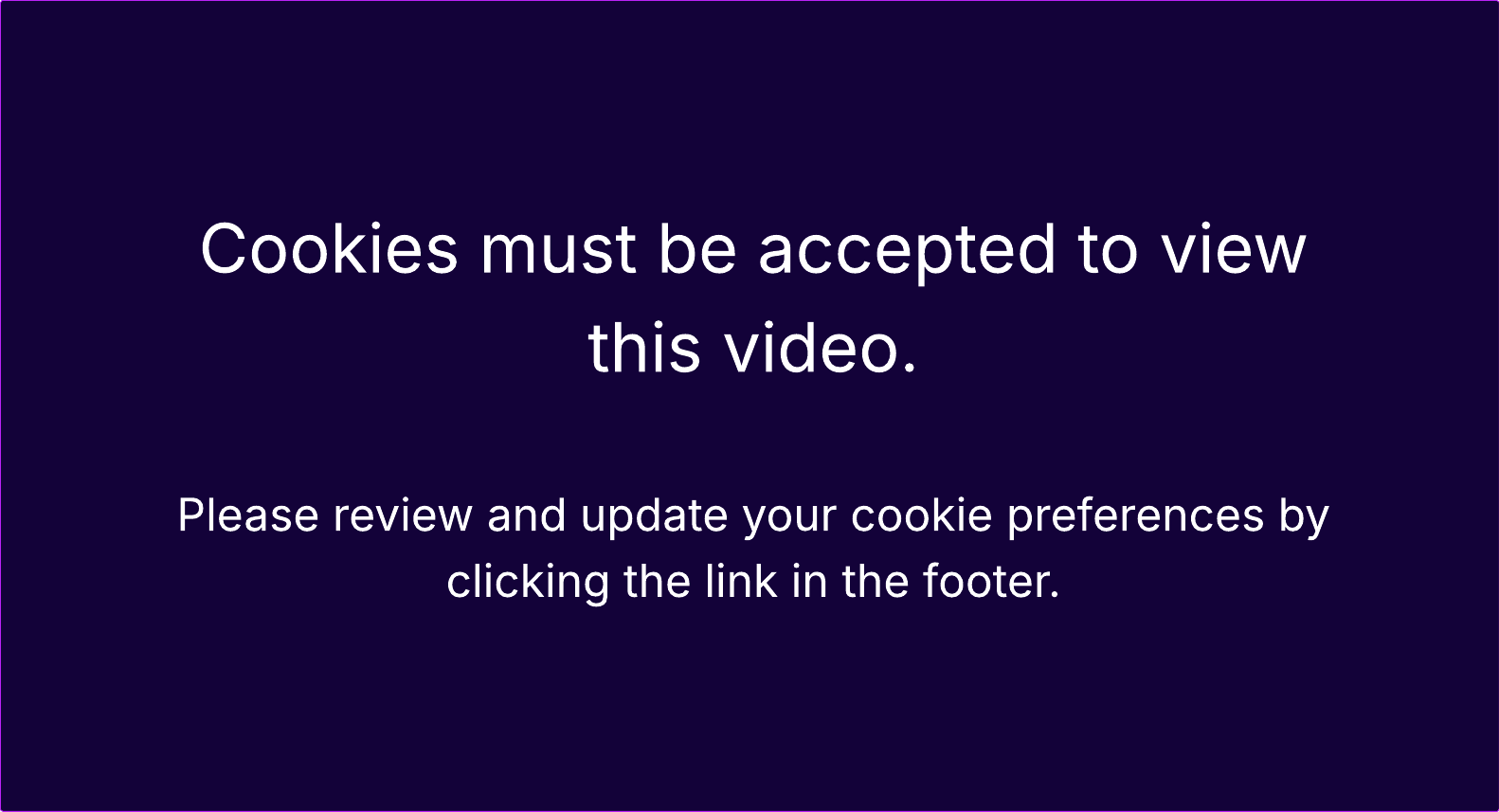 Cookies must be accepted to view this video. Please review and update your cookie preferences by clicking the link in the footer. 