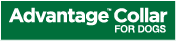 Elanco Advantage Collar for Dogs logo in white text on a green rectangular background.
