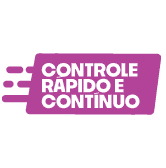 Retângulo roxo escrito: Controle rápido e contínuo.