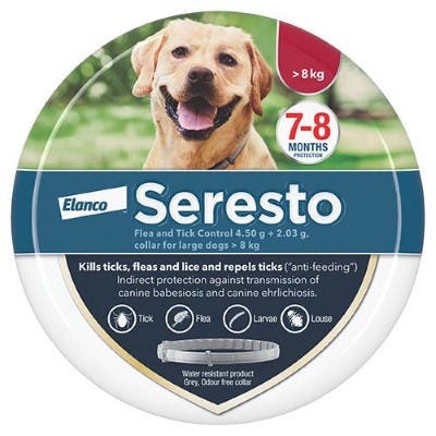 Pack shot for Seresto Flea and Tick Control collar for large dogs