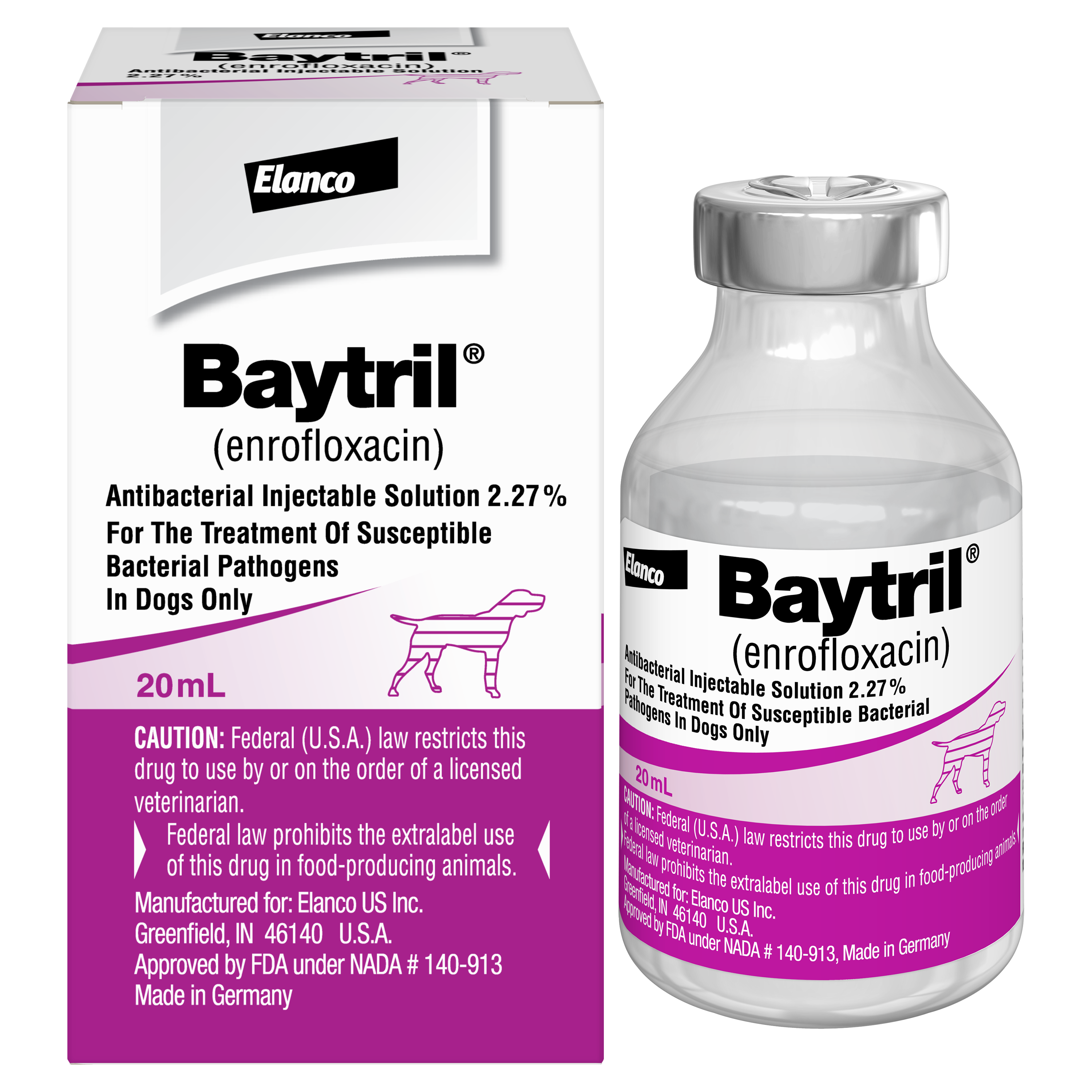 Baytril® Antibacterial Injectable Solution for dogs