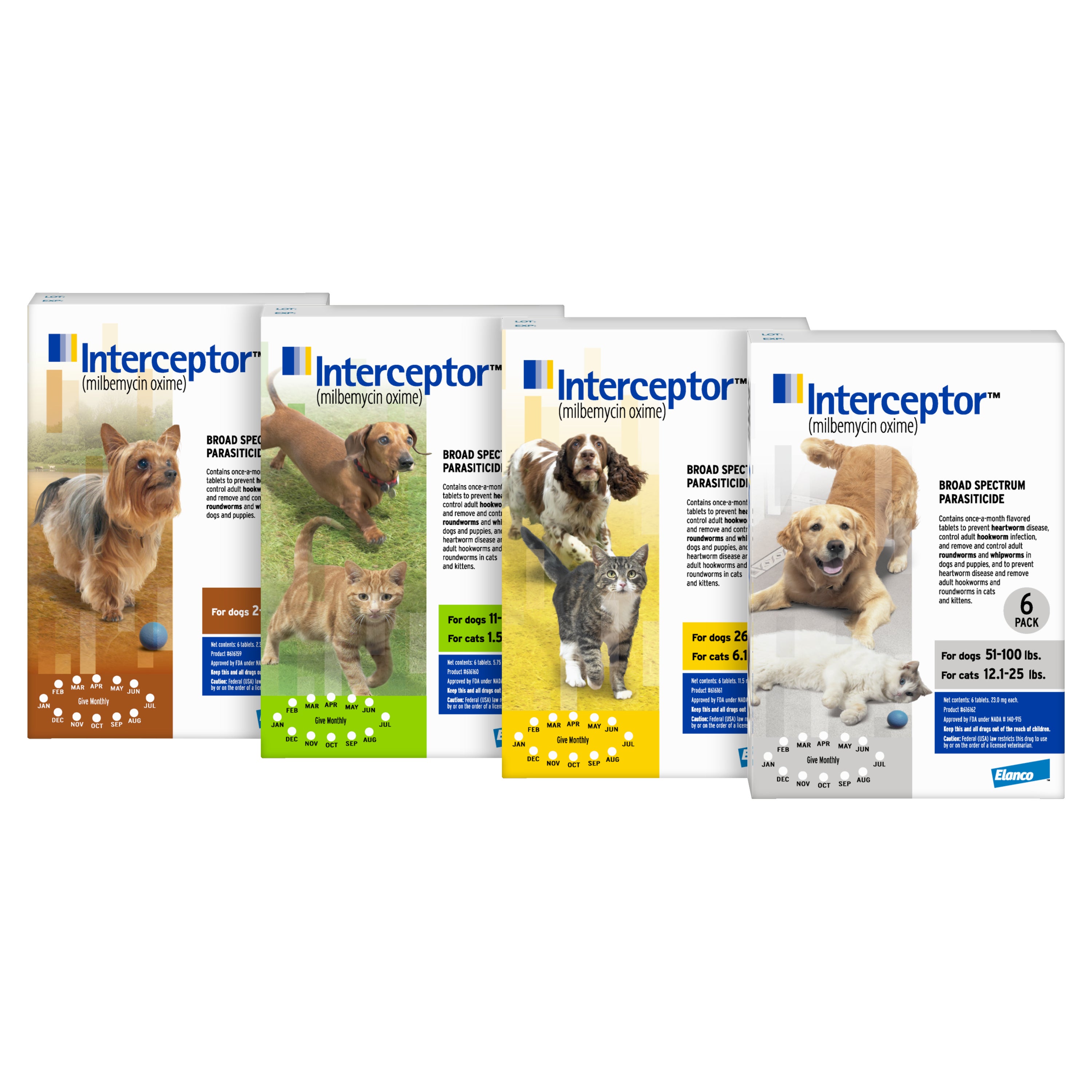 Interceptor Flavor Tabs (milbemycin oxime) for Dogs and Cats