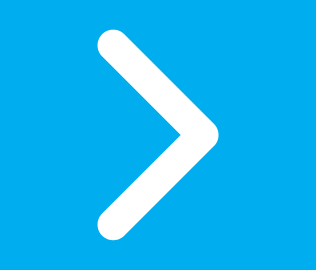 White arrow on blue background