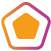 Dois losangos com degrade laranja e roxo e o outro dentro dele na cor laranja.