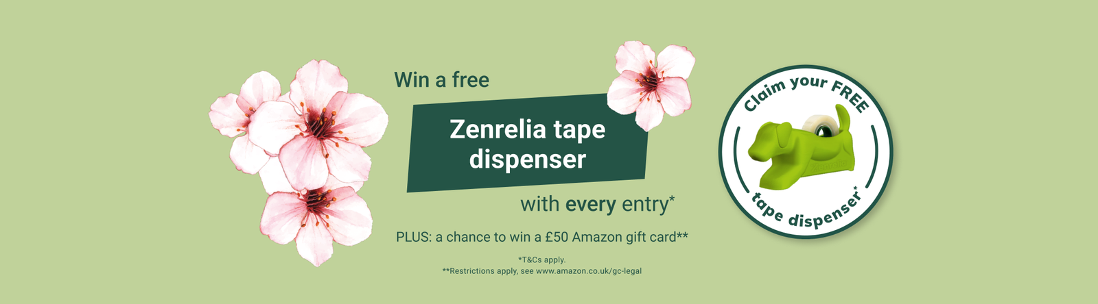 Win a free Zenrelia tape dispenser banner