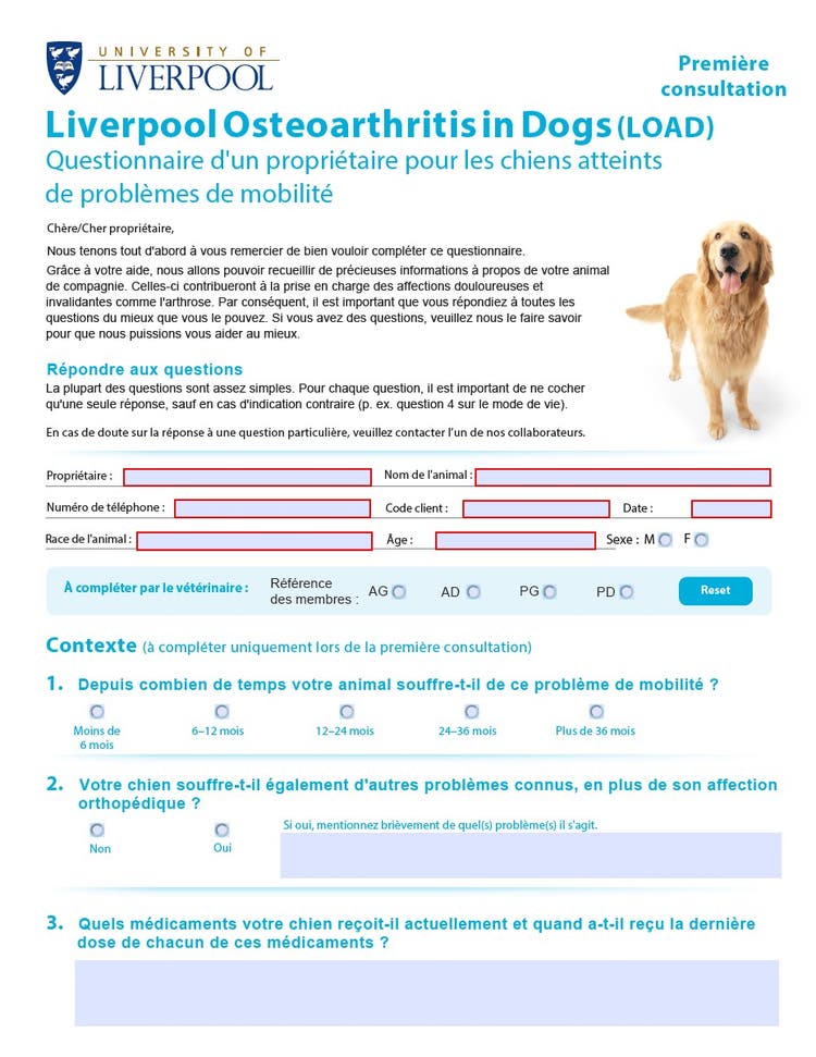 Liverpool Osteoarthritis in Dogs