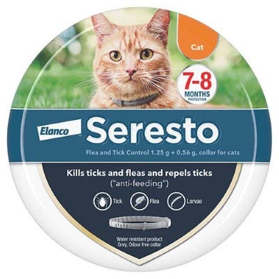 Pack shot for Seresto Flea and Tick Control collar for cats