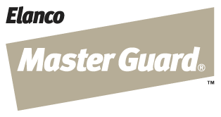 'Master Guard' logo in white text inside a slanted, tan rectangular block.