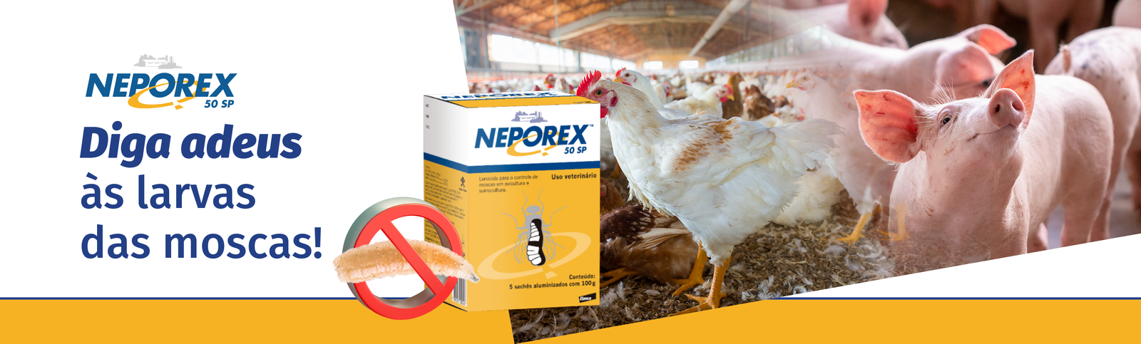Diga adeus às larvas das moscas com Neporex imagem de aves e suínos