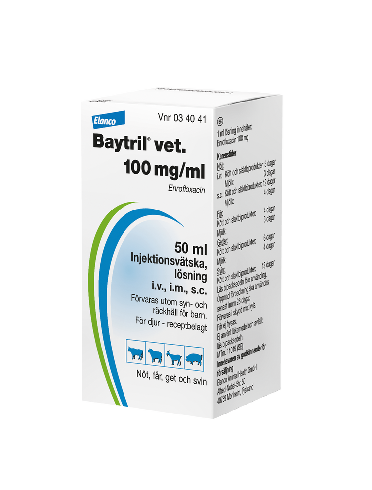 Förpackning Baytril 100mg/ml