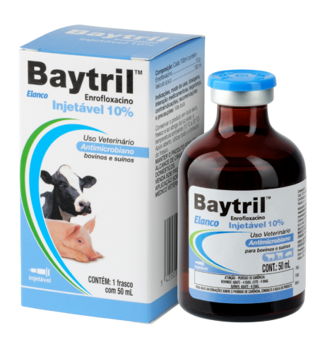 Embalagem baytril Injetável 10%