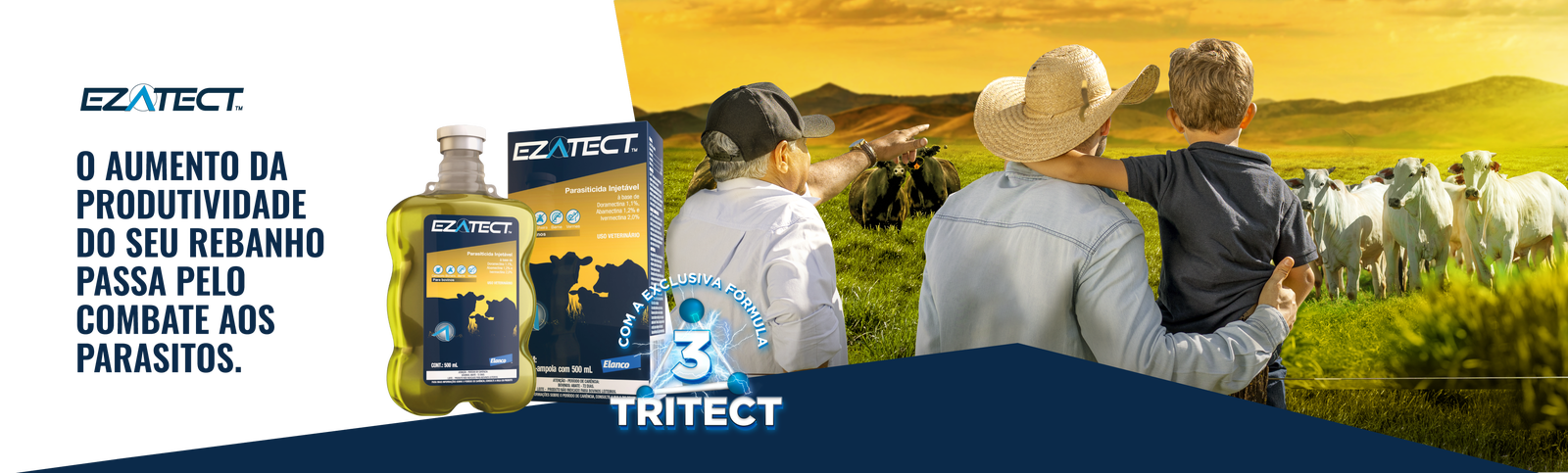 Ezatect Elanco combinação de ivermectina, abamectina e doramectina para bovinos