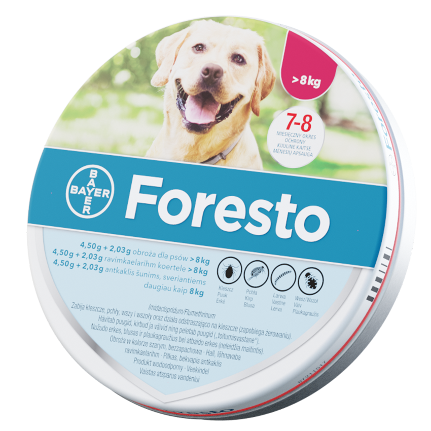Obroża Foresto – opakowanie dla psów małych i dużych