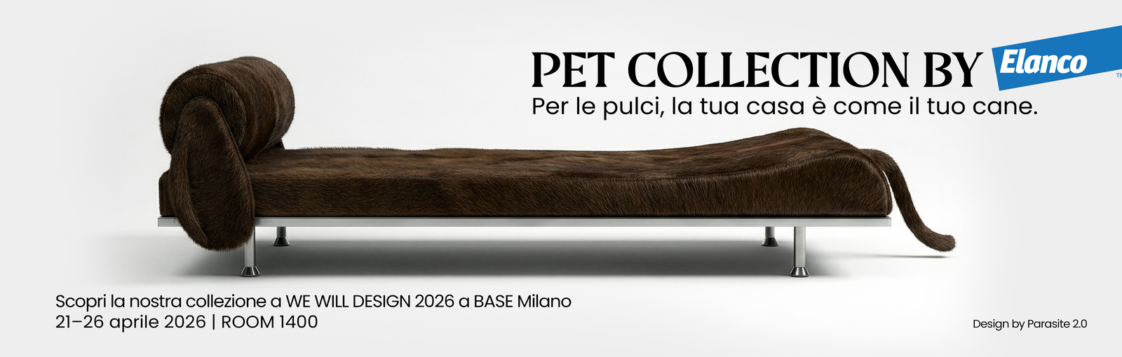 chaise longue Basset Longue di Elanco per il Fuorisalone 2026
