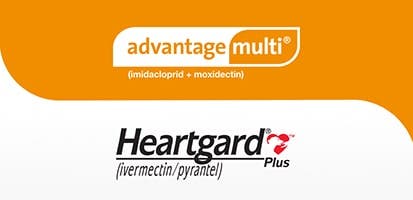 logos of Advantage Multi vs Heartgard Plus