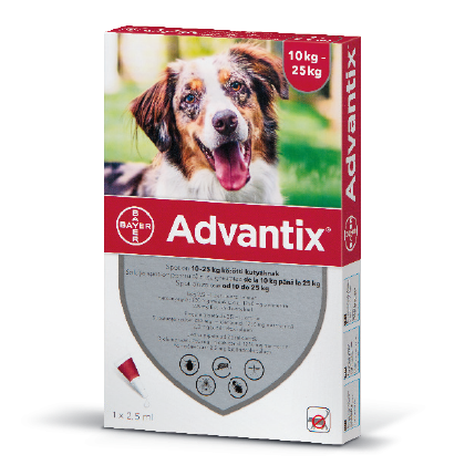 Advantix spot on 10-25 kg közötti kutyáknak 2,5 ml/pipetta