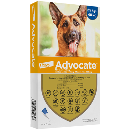 Advocate® para  perros muy grandes de 25 kg hasta 40 kg de peso