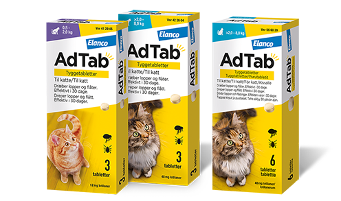 AdTab tyggetablet til kat og loppe behandling kat