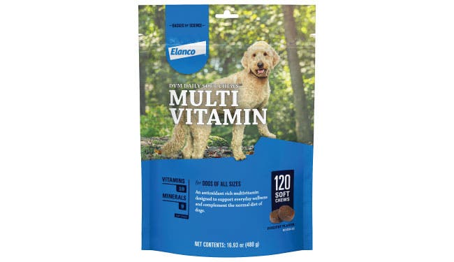 DVM Daily Soft Chews Multi Vitamin Packaging With Chewables     