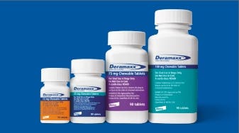 Deramaxx bottles offering a wide range of dosing options. 