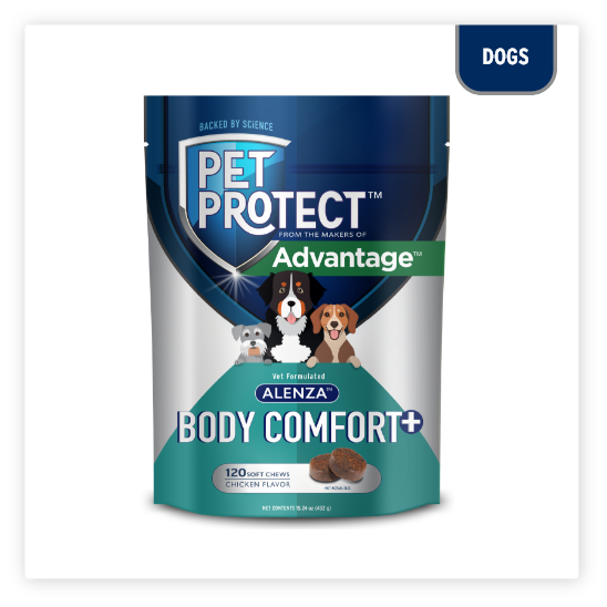 Pet Protect Advantage Body Comfot+ with Alenza package for dogs