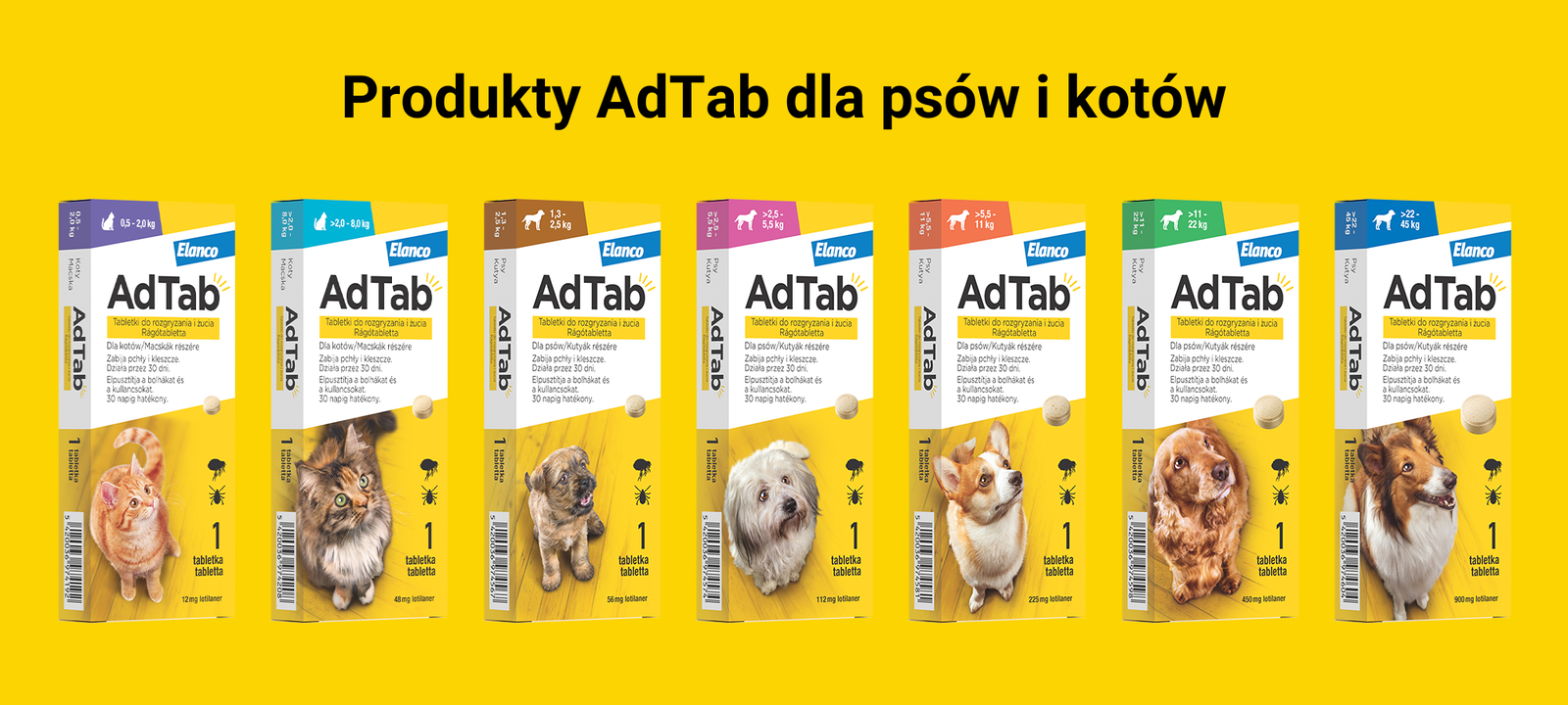 Seria AdTab - Tabletki na kleszcze i pchły