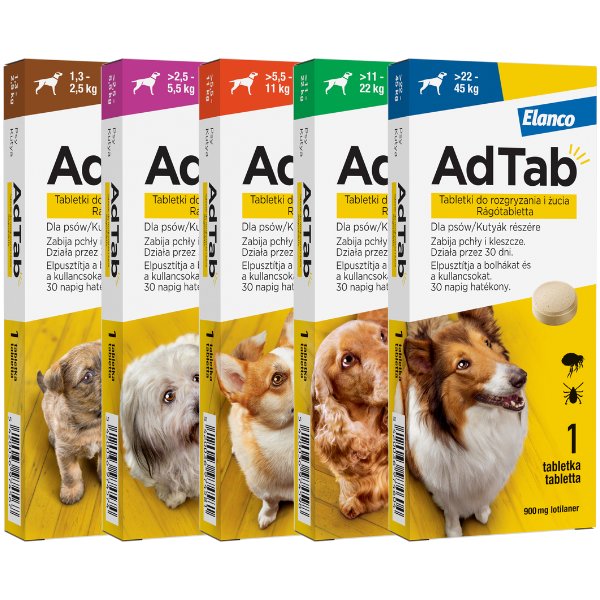 Tabletki na kleszcze dla psa z serii AdTab 