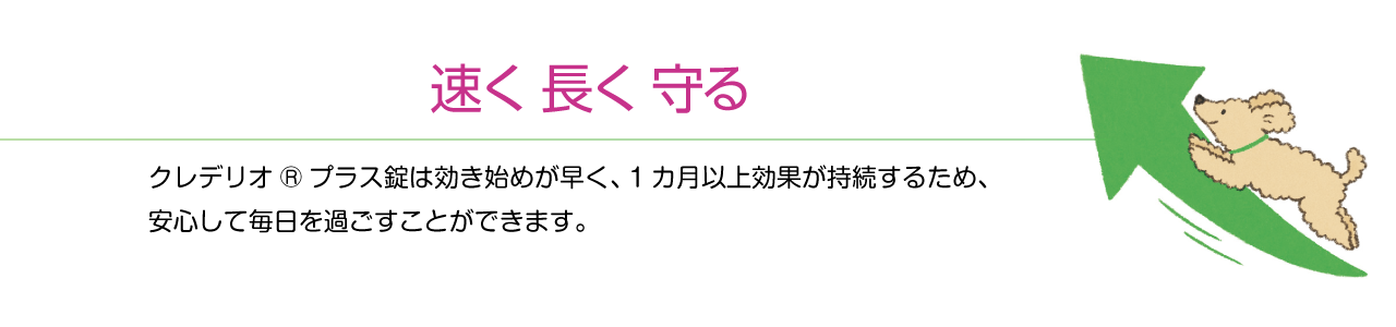 Elanco Japan クレデリオプラス 特長 速く 長く 守る