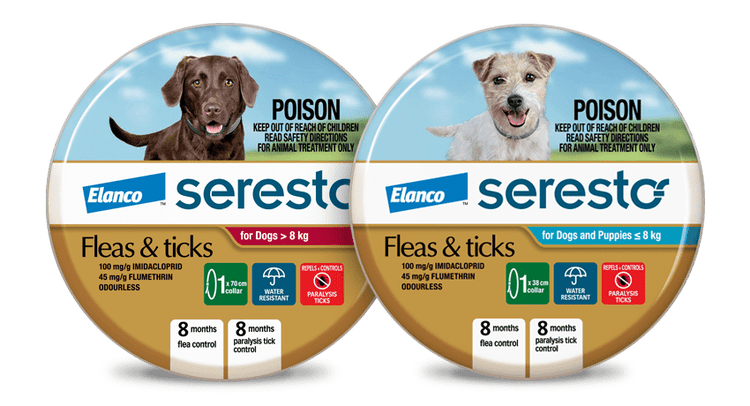 Seresto collar large and small dog packages