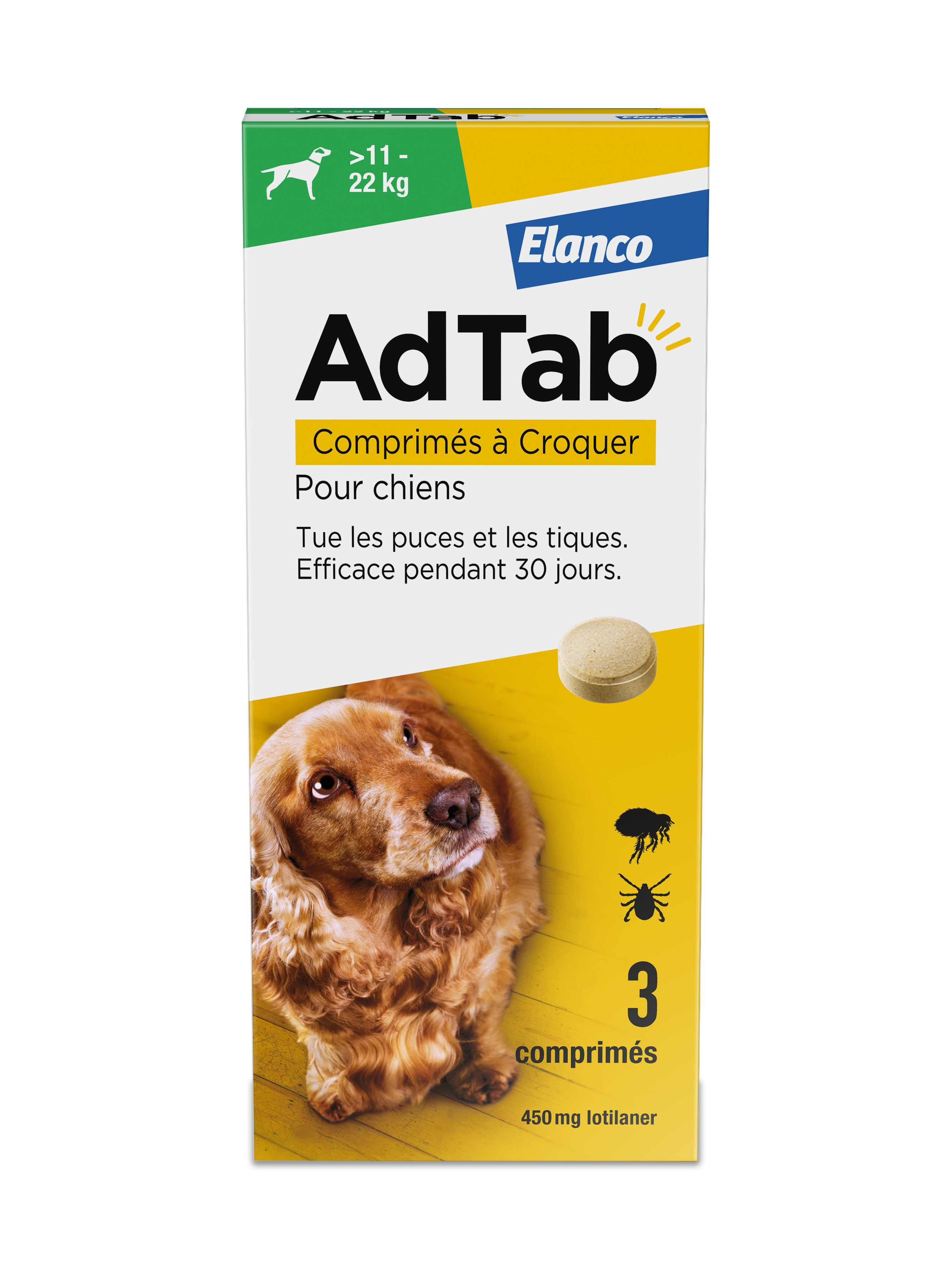 AdTab Elanco pour chien  Comprimé Anti puce et tique sans ordonnance