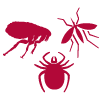 red flea, tick and mosquito icon