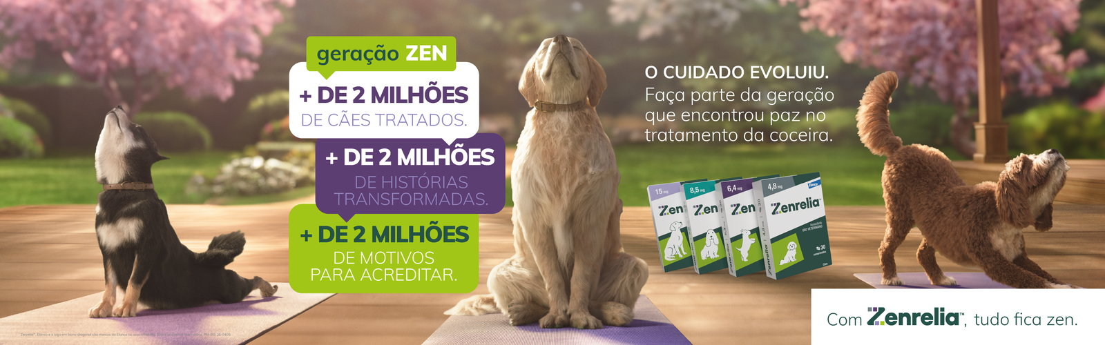 Banner Desktop Zenrelia Mais de 2 milhões de cães tratados