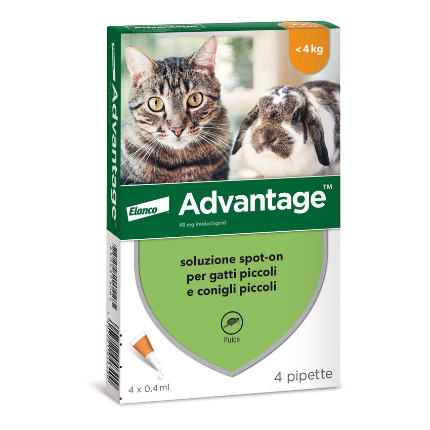 Advantage 40 mg soluzione spot-on per gatti piccoli e conigli piccoli