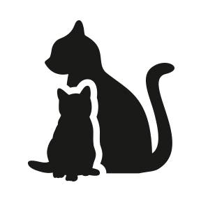 Kat og killing ikoner i sort