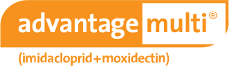 Advantage multi logo which kills fleas and treats in dogs and cats.