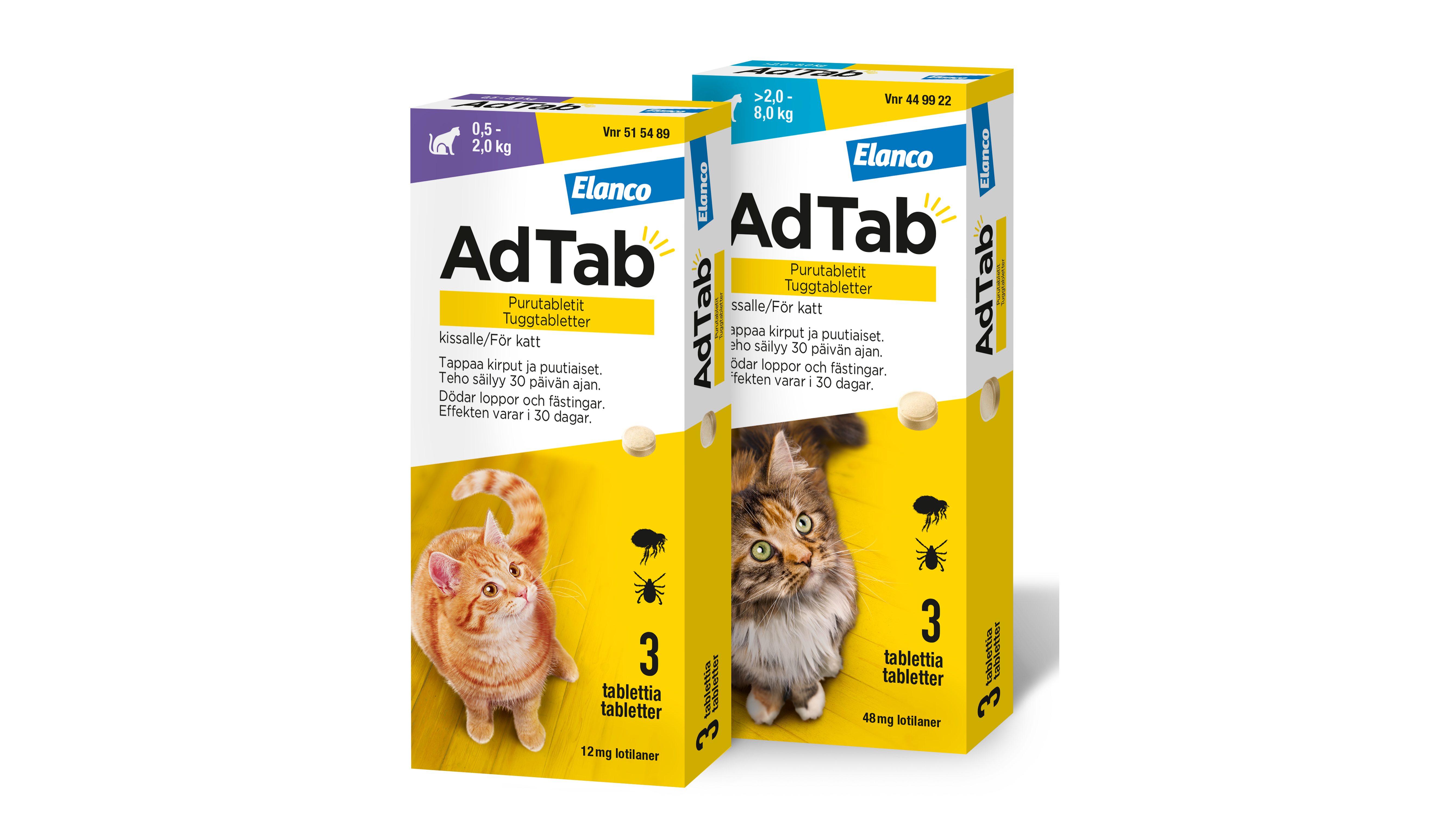 AdTab fästing tablett med smak till katter 