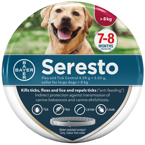Seresto flea and tick control collar for large dogs 