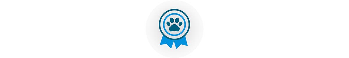 prize ribbon with paw print icon