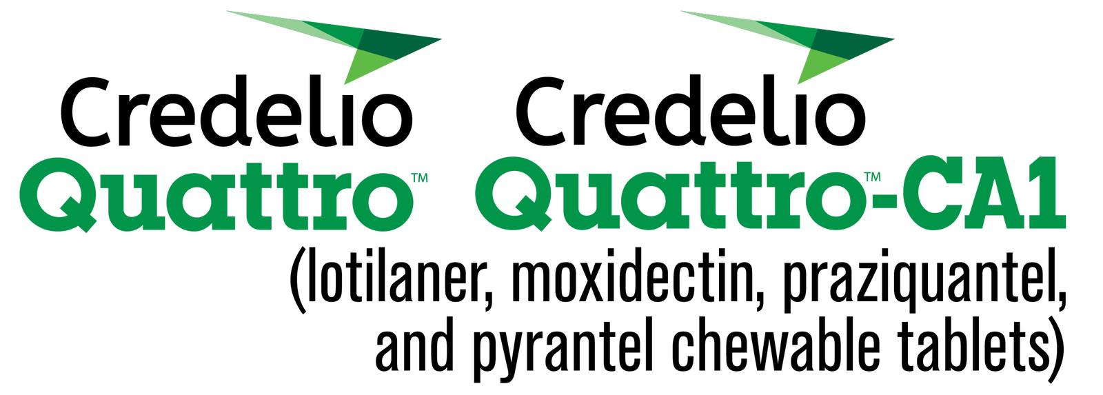 Credelio Quattro, Credelio Quattro-CA1 (lotilaner, moxidectin, praziquantel, and pyrantel chewable tablets)