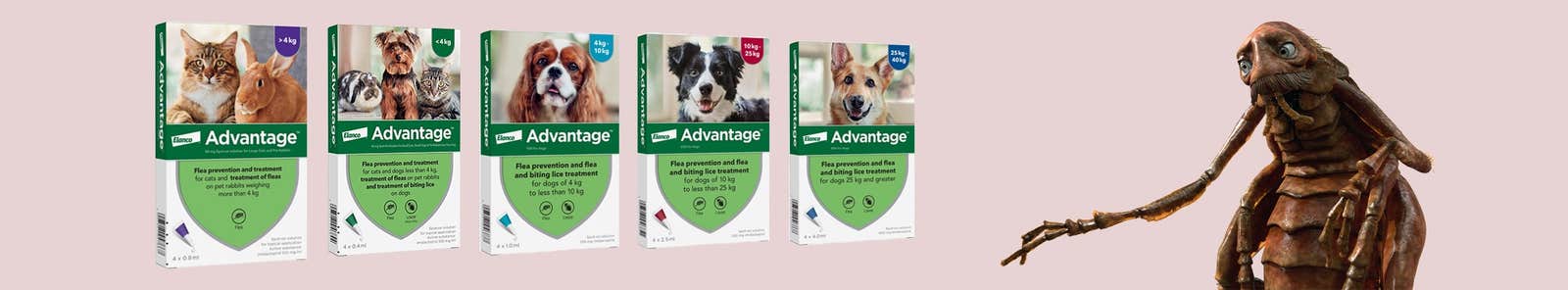 Buy Advantage Spot On flea and tick treatment for dogs and cats 