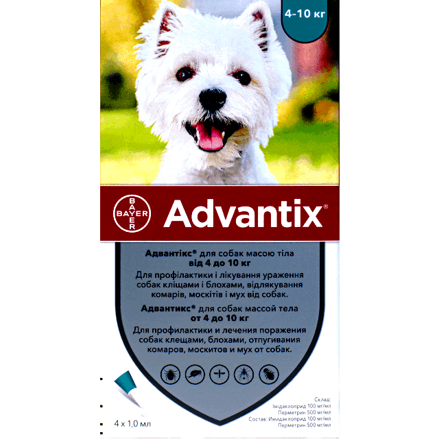 Адвантікс® для собак від 4 до 10 кг