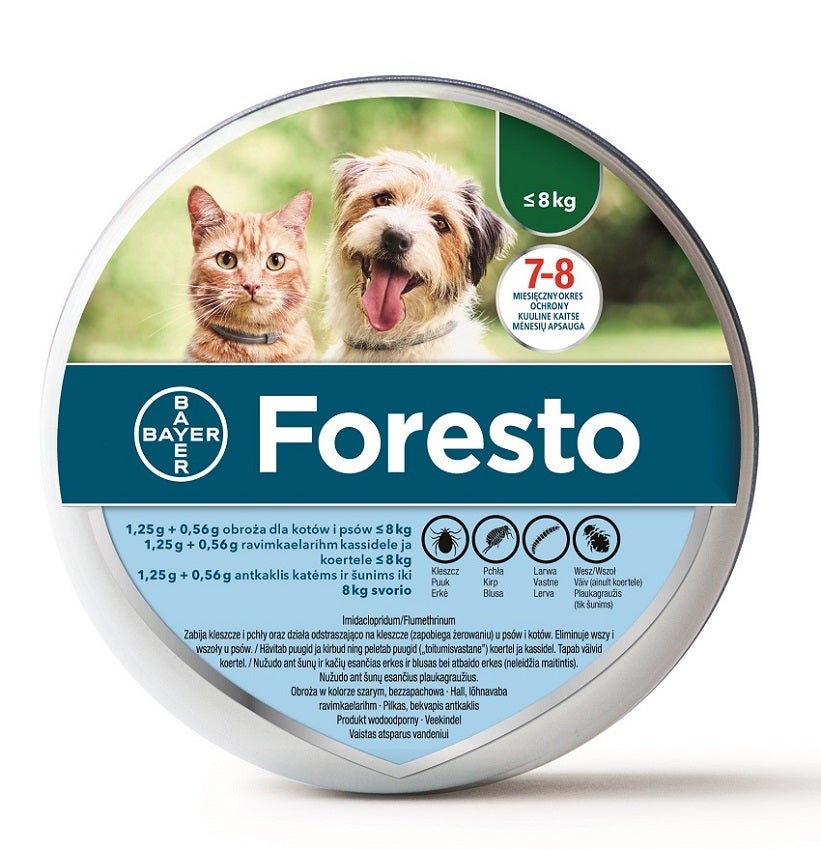 Obroża Foresto dla psów i kotów do 8 kg