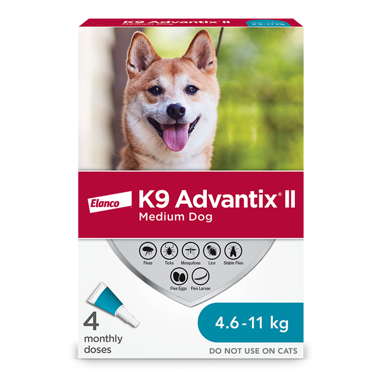 K9 Advantix®II Flea & Tick Protection for Medium Dogs - 4 pack