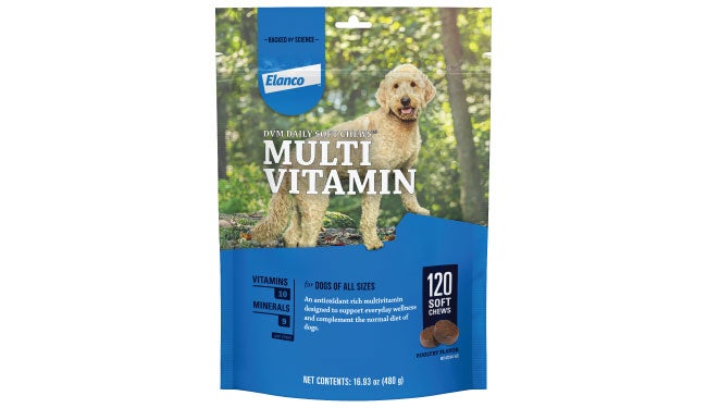 DVM Daily Soft Chews Multi Vitamin packaging with chewables thumbnail 